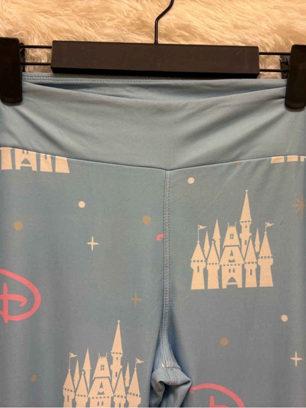 Walt Disney World Light Blue Castle & Pink Accent Leggings | Soft | Size Medium🩵 - Picture 6 of 17